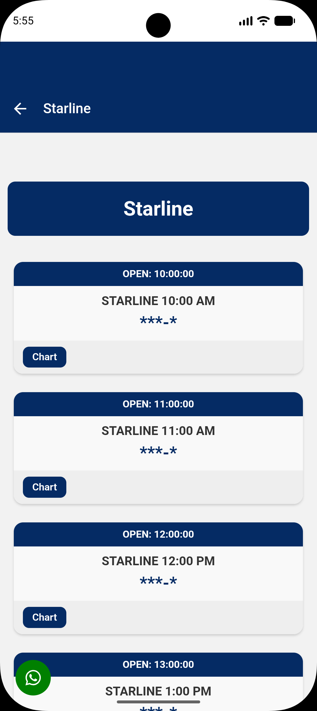 DdpBoss starline results screen